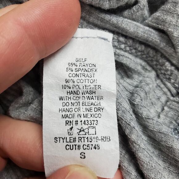 Charlotte Russe Paris Ribbed Tee Shirt Gray Size Small - Picture 8 of 8